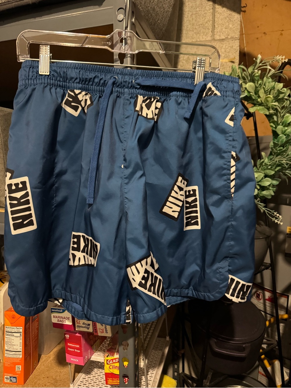 Nike Men’s Dark Blue Logo-Print Athletic Shorts